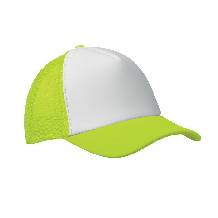 Casquette personnalisable 5 pans Bubble blanc/jaune néon